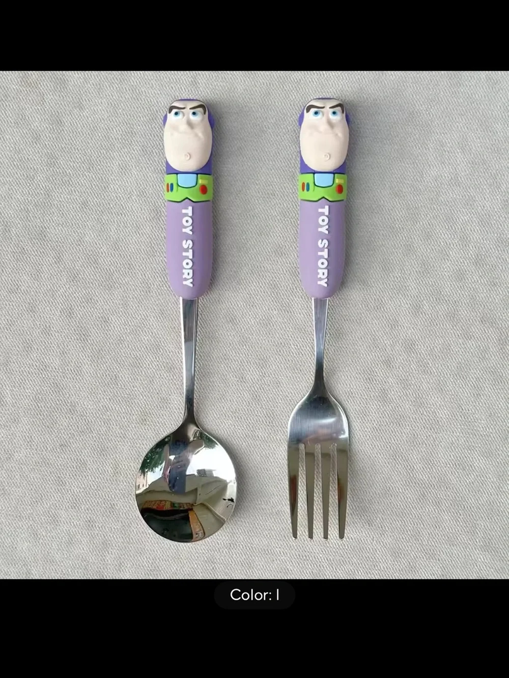 Kids Lavendar Buzz Lightyear Cutlery Set with Case